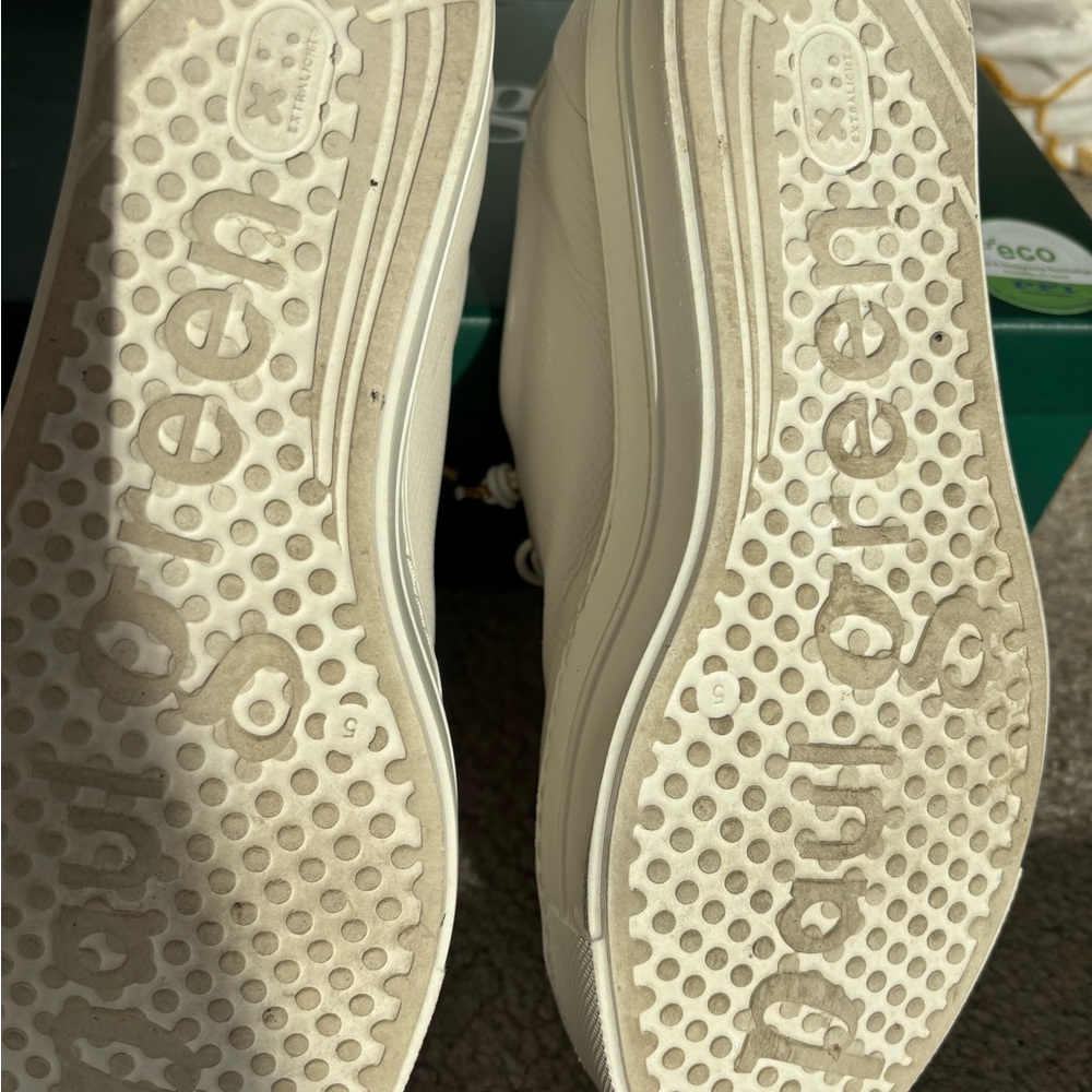 Paul Green Faye Ivory Leather Sneakers with Gold Accents Size 7.5 - Picture 11 of 12